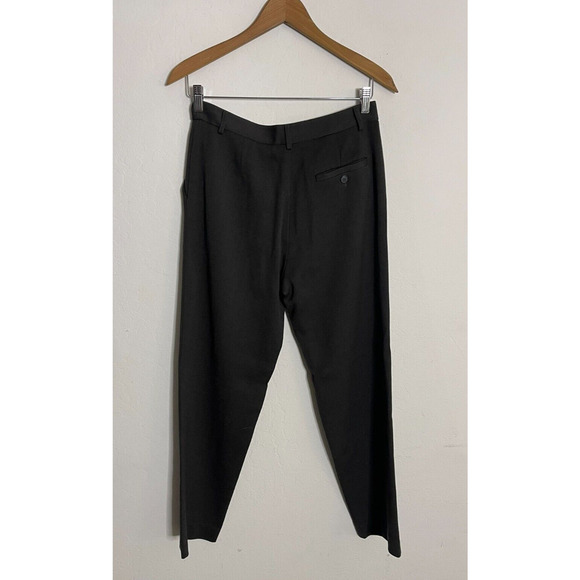 Poetry 6 Trousers Pants Dark Brown Pleated Virgin Wool Blend High Rise Preppy - Picture 9 of 9